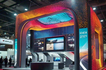 3D booth visualization and professional fabrication by Expo Creators for IDEX 2025, ensuring impactful designs for global defense industry exhibitors.